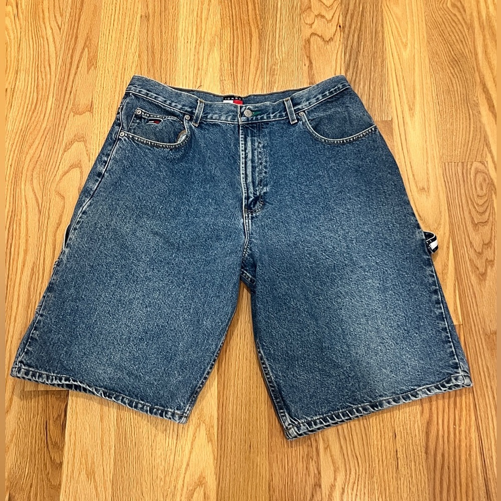 Tommy Hilfiger Vintage Denim Men’s Cargo Jean‎ Shorts 46cm waist Rare